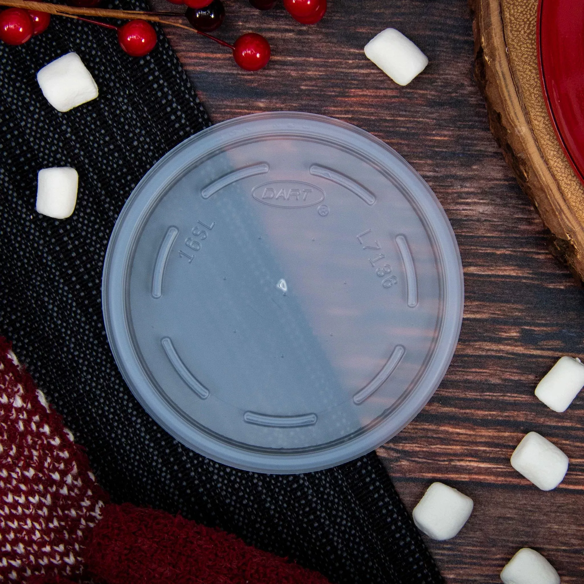 dart-16jl-16oz-hips-plastic-vented-lid-translucent-case-1000 Dart 16JL - 16oz HIPS Plastic Vented Lid, Translucent - Case of 1000