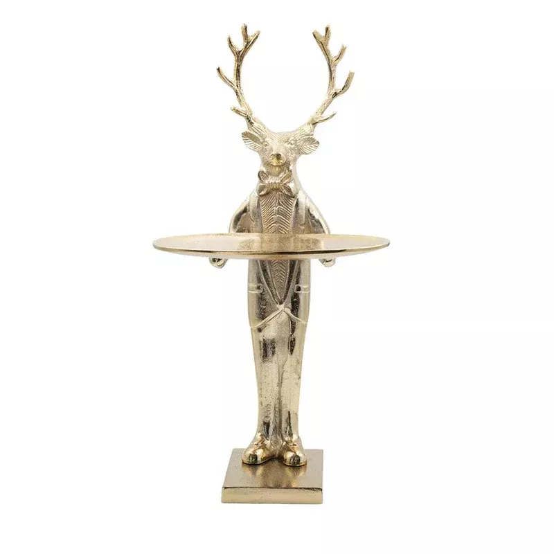 Deer with Tray Gold Finish