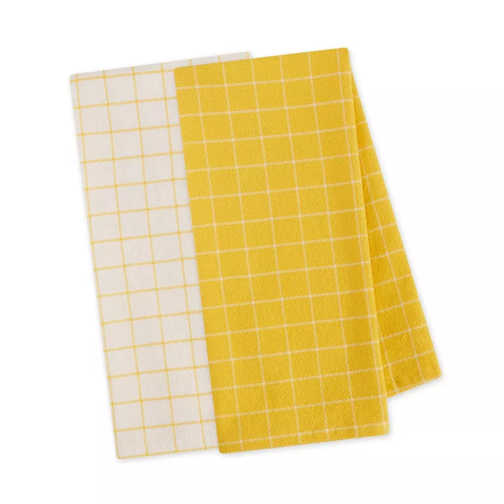 dii-dishtowels-set-2-windowpane-yarrow-yellow DII Dishtowels (Set of 2): Windowpane, Yarrow Yellow