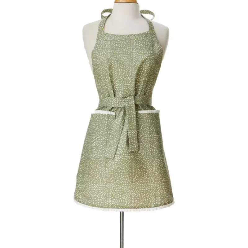 Distressed Geometric Print Apron