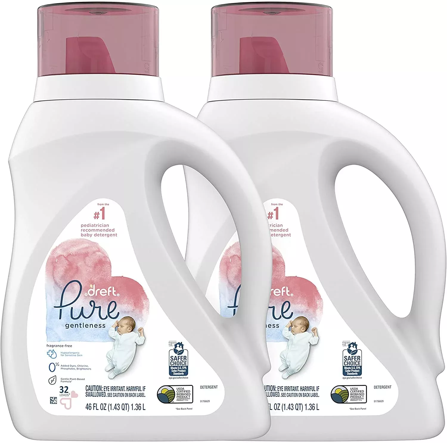 dreft-fragrance-free-liquid-laundry-detergent-46oz-pure-gentleness-case-6 Dreft - Fragrance Free Liquid Laundry Detergent 46oz, Pure Gentleness - Case of 6