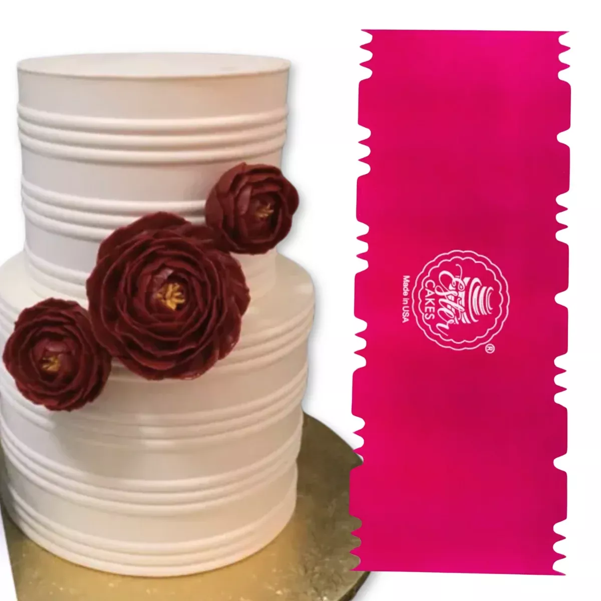 Drum Barrel Cake Comb Icing Scraper