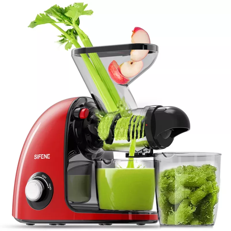 Dual Mouth Masticating Juicer Pro Red