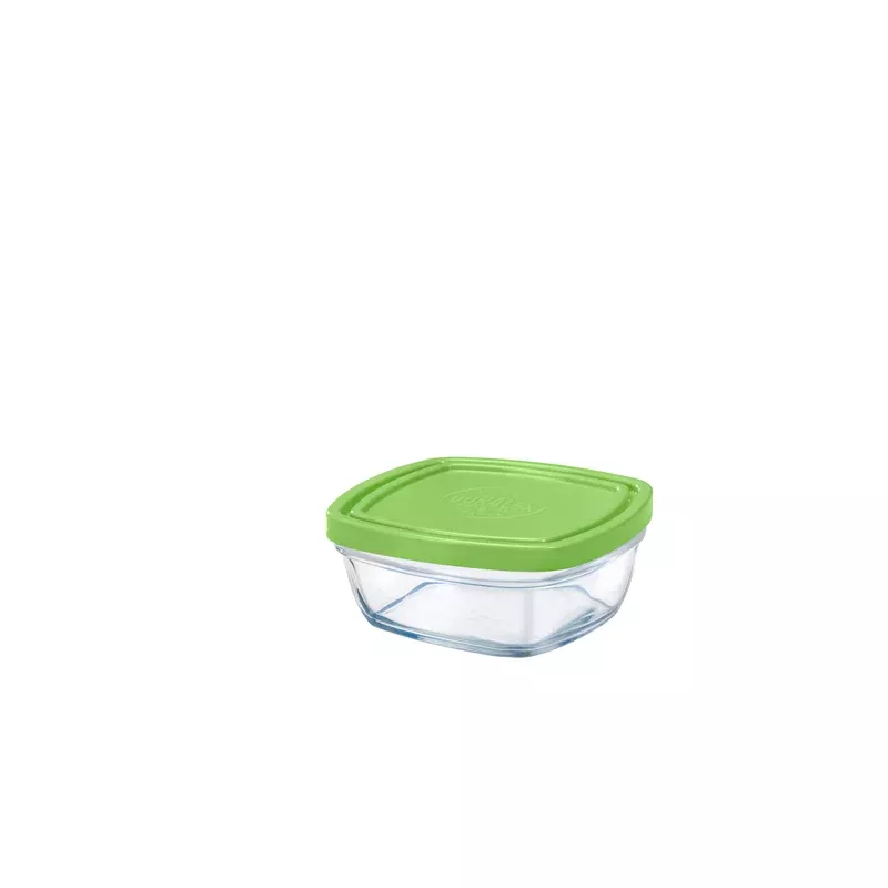 Duralex – Lys Square Stackable Bowl with Green Lid 11 cm (4 1/8 in)