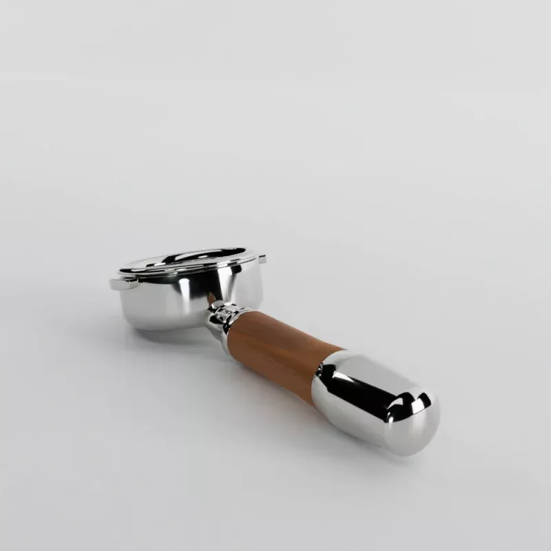 ECM Angled Bottomless Portafilter – Walnut