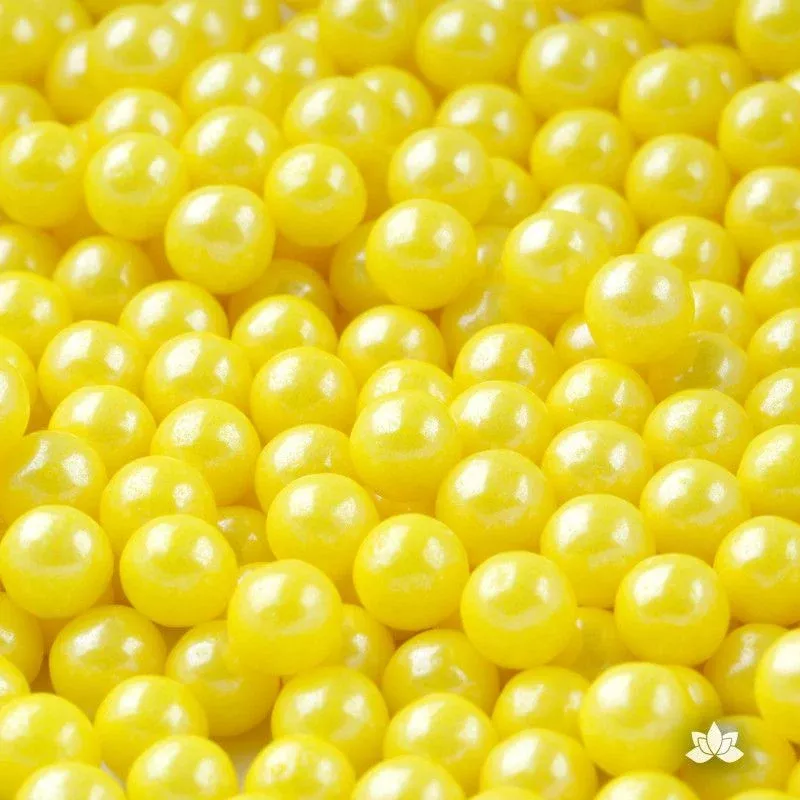 edible-candy-pearls-yellow-shimmer-7mm Edible Candy Pearls - Yellow Shimmer 7mm