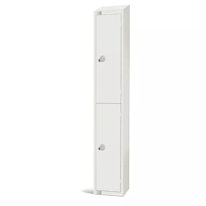 Elite Double Door Electronic Combination Locker with Sloping Top White – GR303-ELS