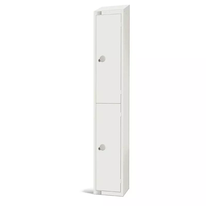 elite-double-door-electronic-combination-locker-with-sloping-top-white-gr310-els Elite Double Door Electronic Combination Locker with Sloping Top White – GR310-ELS