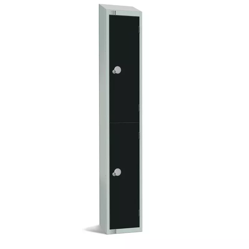 elite-double-door-padlock-locker-with-sloping-top-black-gr685-ps Elite Double Door Padlock Locker with Sloping Top Black – GR685-PS