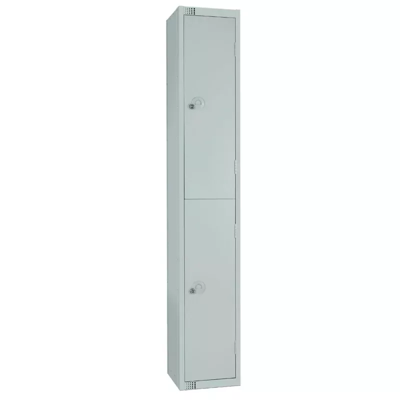Elite Double Door Padlock Locker with Sloping Top Grey – W930-PS