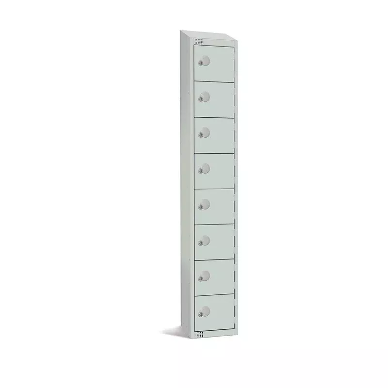 elite-eight-door-camlock-locker-with-sloping-top-grey-ce100-cs Elite Eight Door Camlock Locker with Sloping Top Grey – CE100-CS