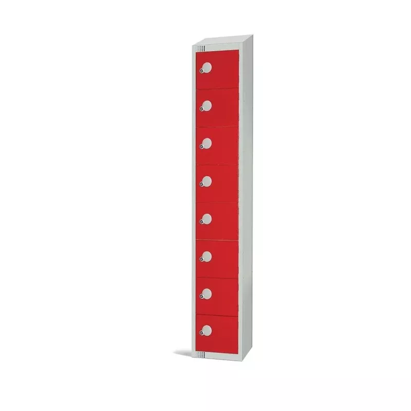 elite-eight-door-camlock-locker-with-sloping-top-red-ce108-cs Elite Eight Door Camlock Locker with Sloping Top Red – CE108-CS