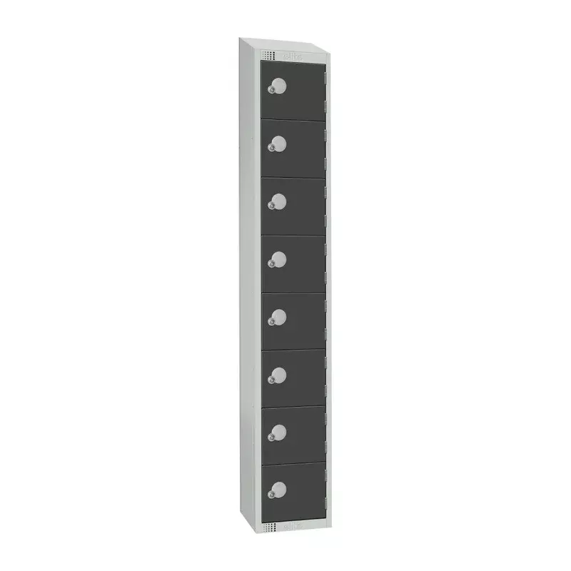 elite-eight-door-coin-return-locker-with-sloping-top-graphite-grey-gr697-cns Elite Eight Door Coin Return Locker with Sloping Top Graphite Grey – GR697-CNS