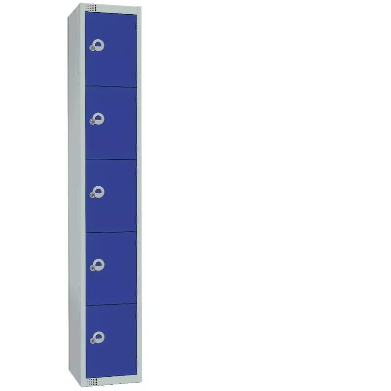 elite-five-door-camlock-locker-with-sloping-top-blue-cg617-cs Elite Five Door Camlock Locker with Sloping Top Blue – CG617-CS