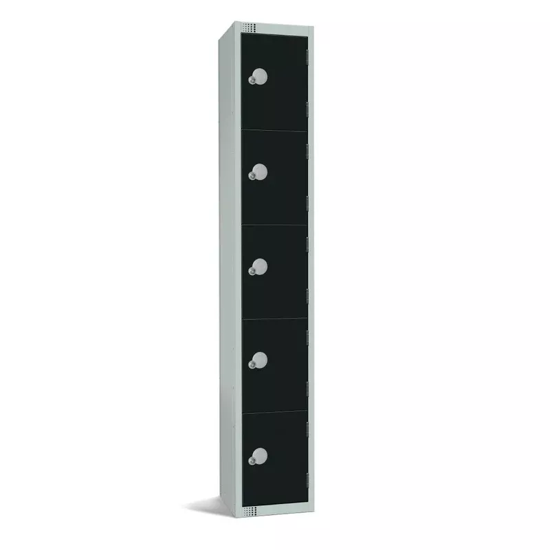 Elite Five Door Coin Return Locker Black – GR688-CN