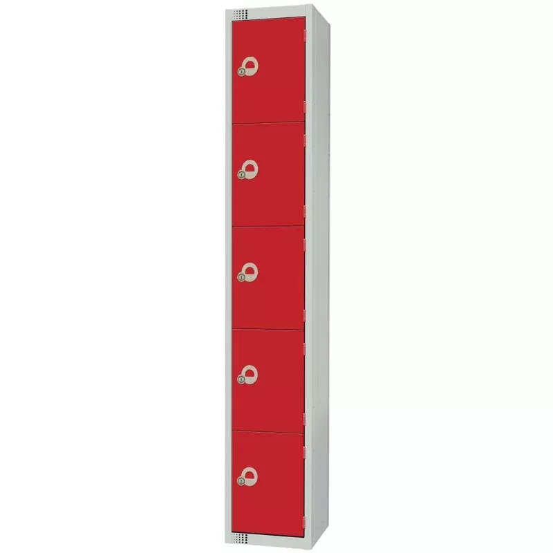 elite-five-door-coin-return-locker-red-cg618-cn Elite Five Door Coin Return Locker Red – CG618-CN