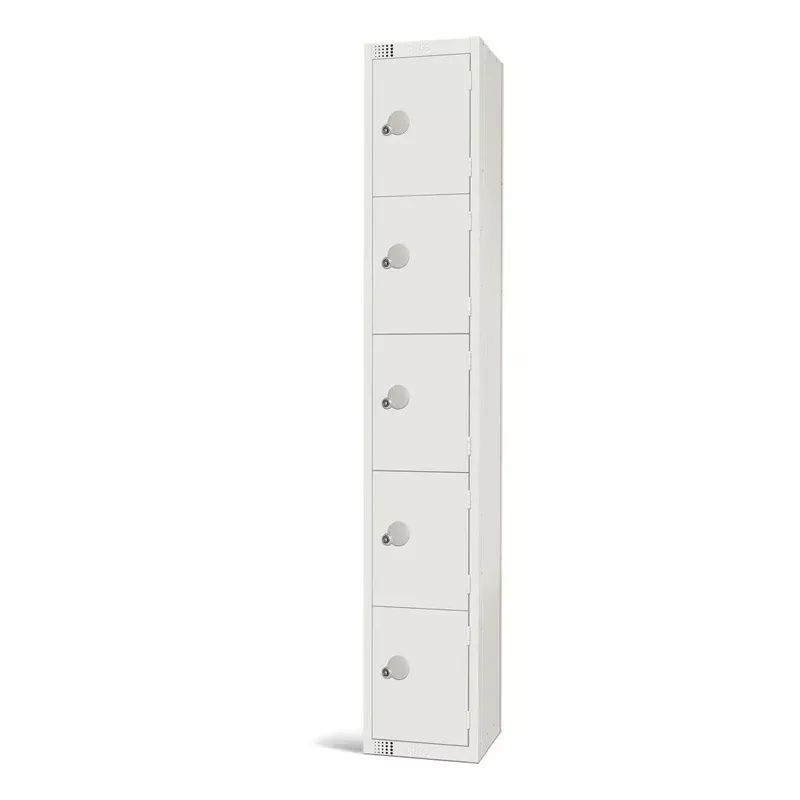 elite-five-door-coin-return-locker-white-gr313-cn Elite Five Door Coin Return Locker White – GR313-CN