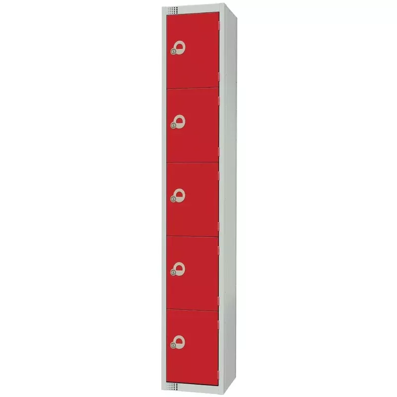 elite-five-door-padlock-locker-red-cg618-p Elite Five Door Padlock Locker Red – CG618-P