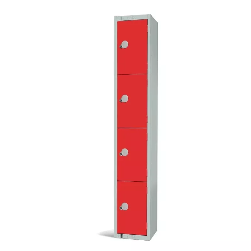 elite-four-door-camlock-locker-red-w982-c Elite Four Door Camlock Locker Red – W982-C