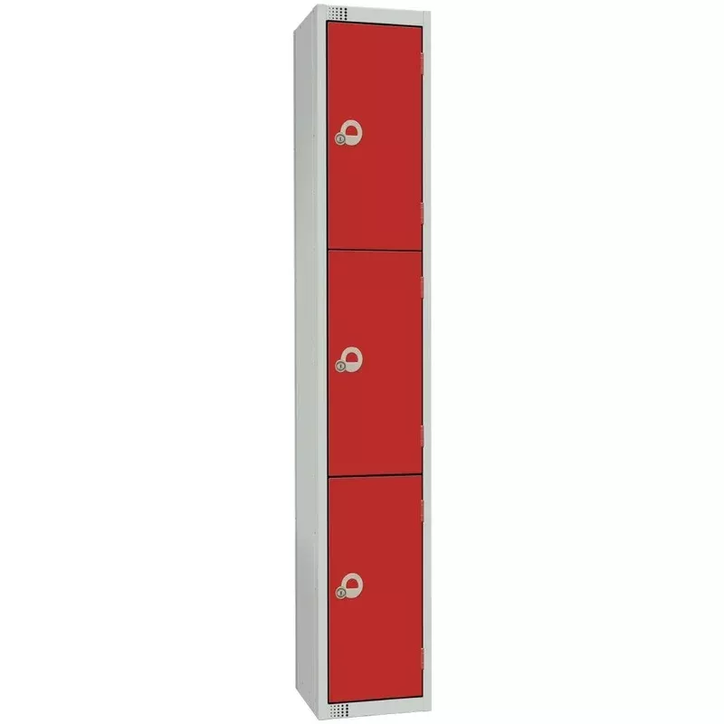 elite-four-door-manual-combination-locker-locker-red-with-sloping-top-w982-cls Elite Four Door Manual Combination Locker Locker Red with Sloping Top – W982-CLS