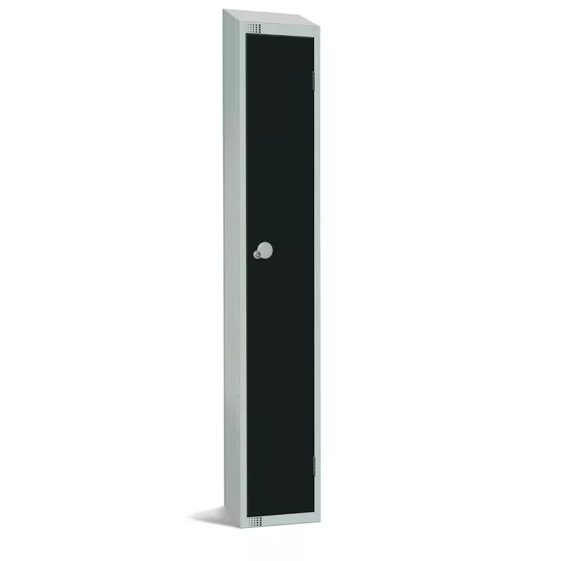 elite-single-door-coin-return-locker-with-sloping-top-black-gr670-cns Elite Single Door Coin Return Locker with Sloping Top Black – GR670-CNS