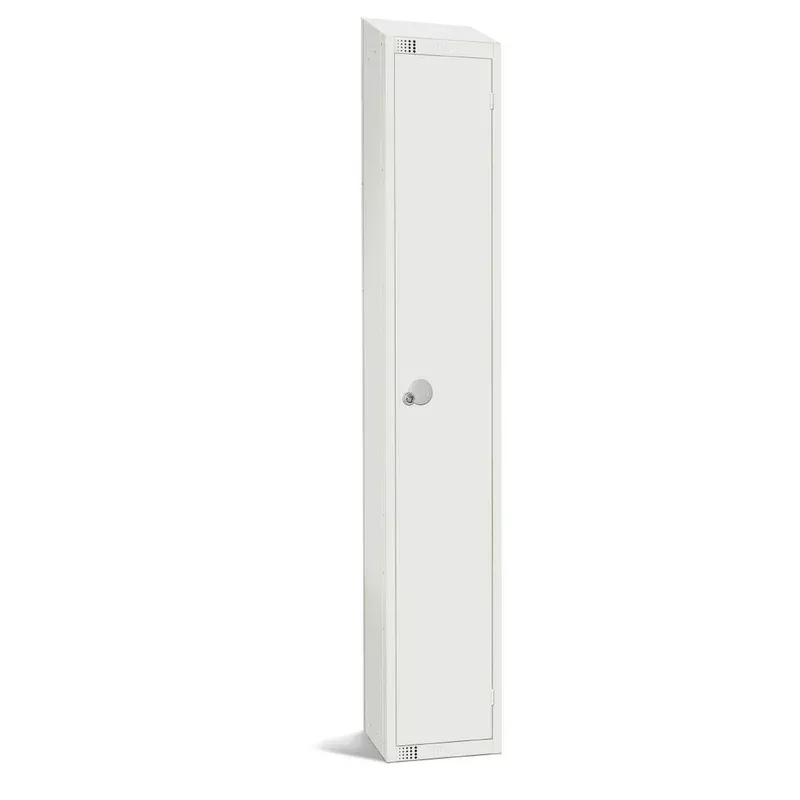 elite-single-door-padlock-locker-with-sloping-top-white-gr309-ps Elite Single Door Padlock Locker with Sloping Top White – GR309-PS