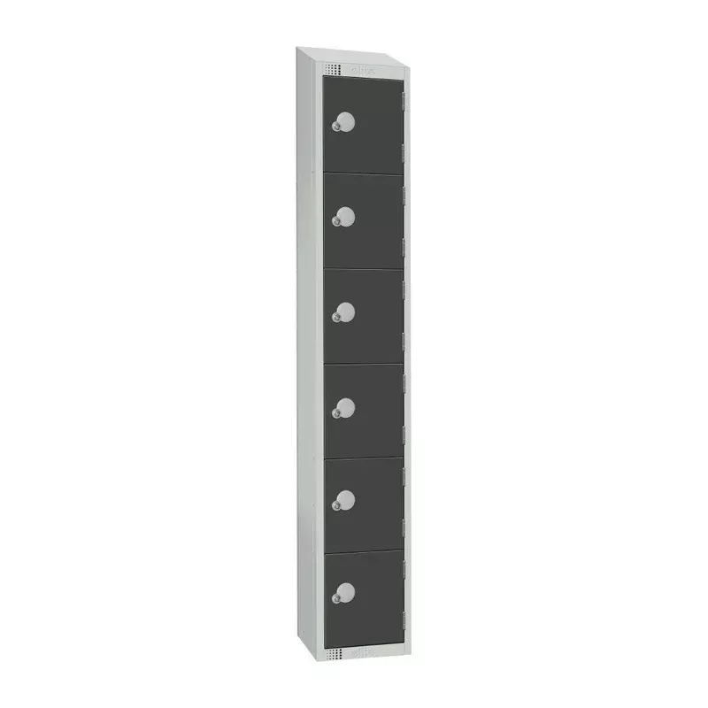 elite-six-door-padlock-locker-with-sloping-top-graphite-grey-gr696-ps Elite Six Door Padlock Locker with Sloping Top Graphite Grey – GR696-PS