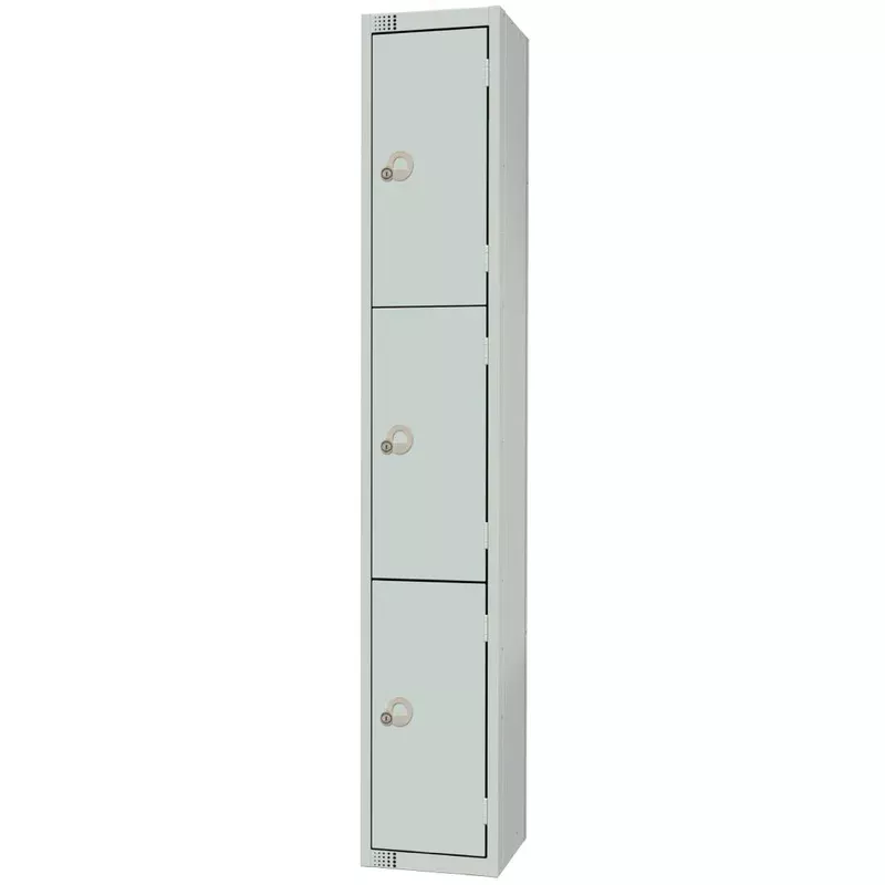 elite-three-door-camlock-locker-grey-w961-c Elite Three Door Camlock Locker Grey – W961-C