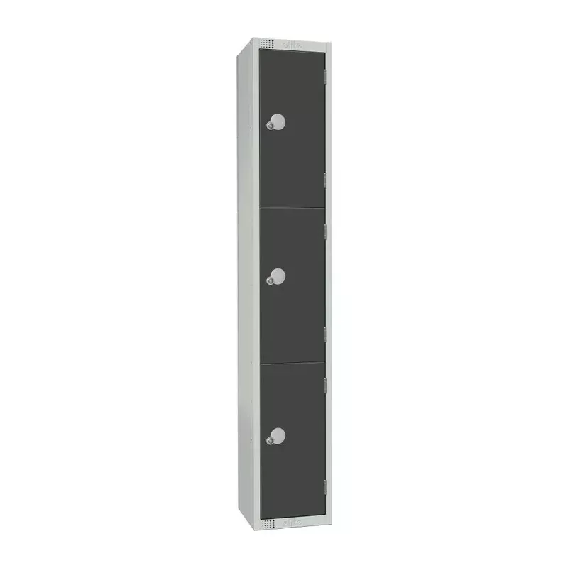 elite-three-door-coin-return-locker-graphite-grey-gr693-cn Elite Three Door Coin Return Locker Graphite Grey – GR693-CN