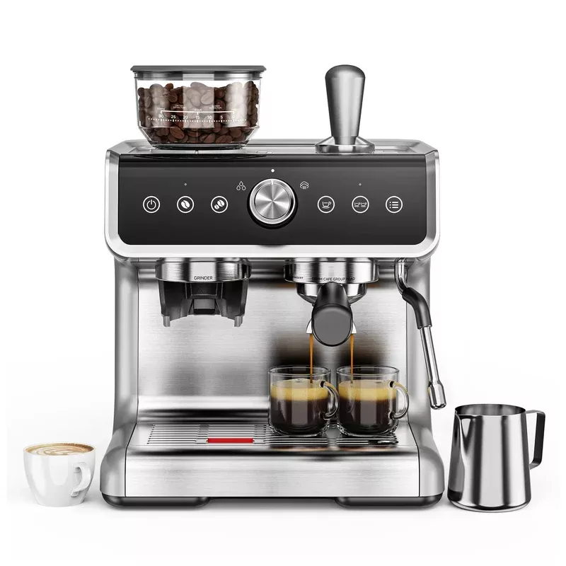 Espresso Machine with Grinder – Silver