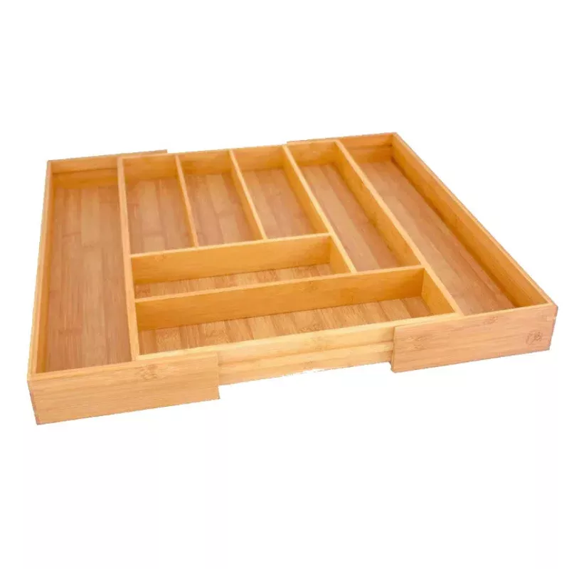 Expandable Bamboo Flatware Drawer Organizer