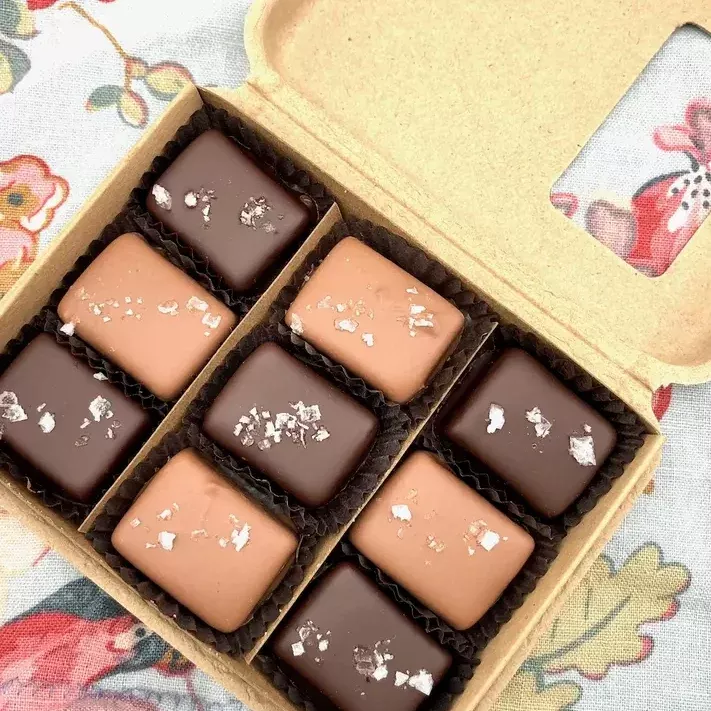 FARMHOUSE MILK & DARK CHOCOLATE SALTED CARAMEL 9 PCS