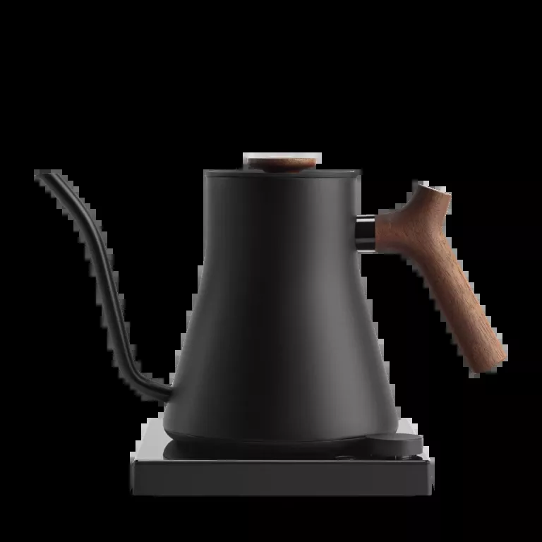 fellow-stagg-ekg-pro-studio-edition-1l-pour-over-kettle-matte-black-with-walnut- Fellow Stagg EKG Pro Studio Edition 1L Pour Over Kettle – Matte Black With Walnut Accents