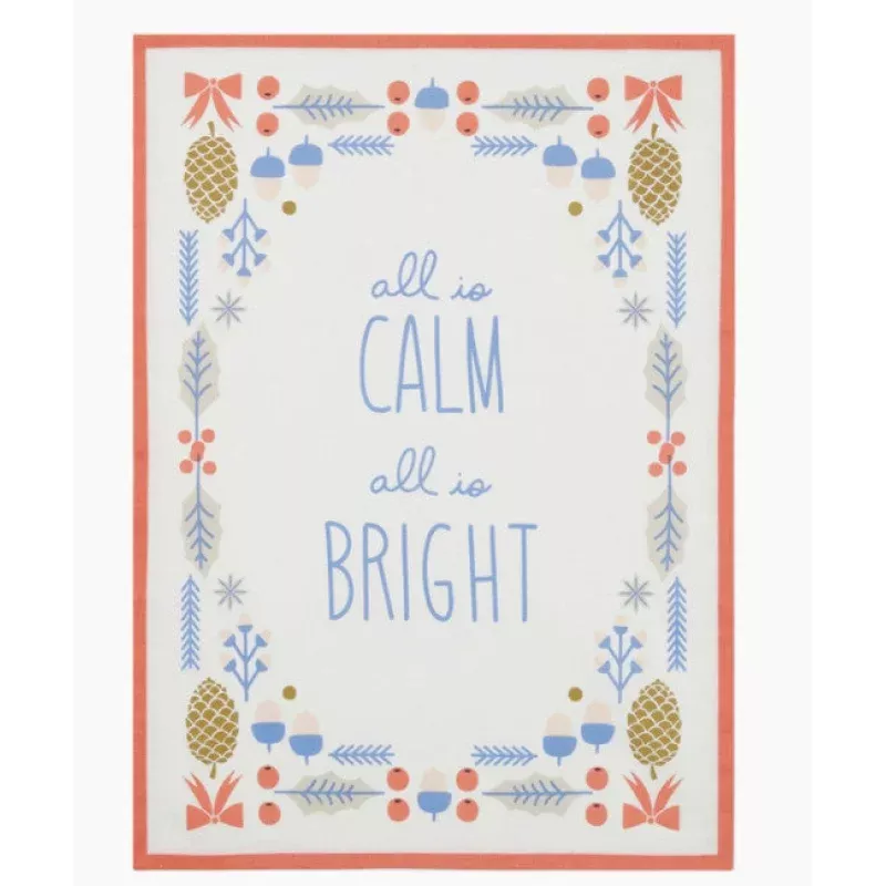 Festive Forage All is Calm Kitchen Towel