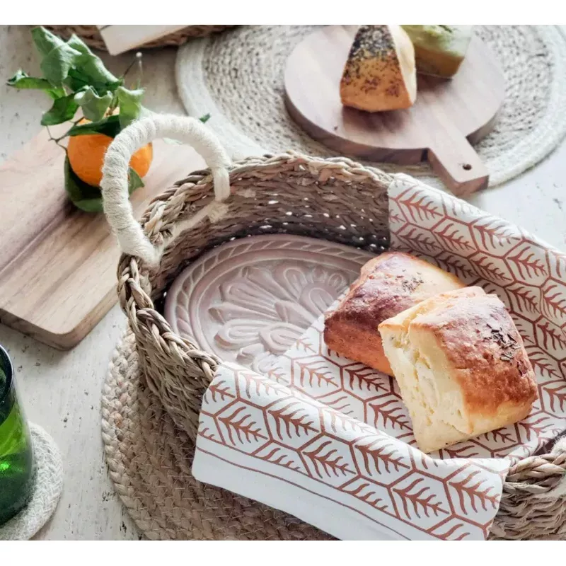 flowers-oval-bread-warmer-basket Flowers Oval Bread Warmer & Basket