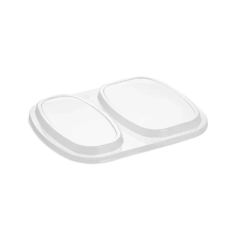 foil-lux-clear-plastic-flat-lid-fits-2-compartment-foil-container-600-count-box Foil Lux Clear Plastic Flat Lid – Fits 2-Compartment Foil Container – 600 count box