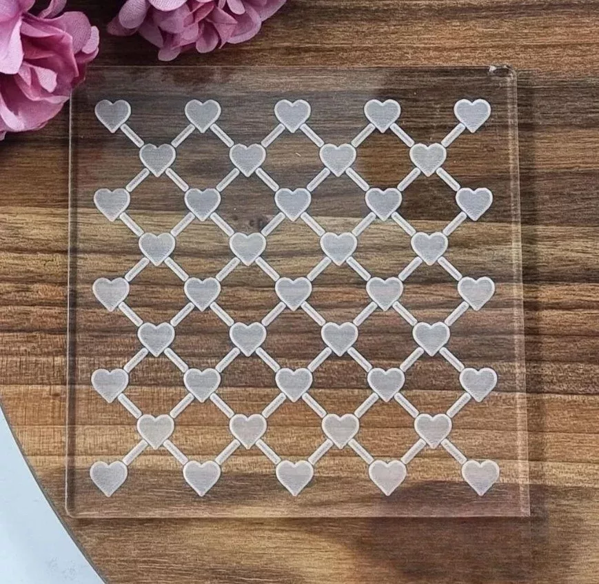 fondant-debosser-quilted-hearts Fondant Debosser - Quilted Hearts