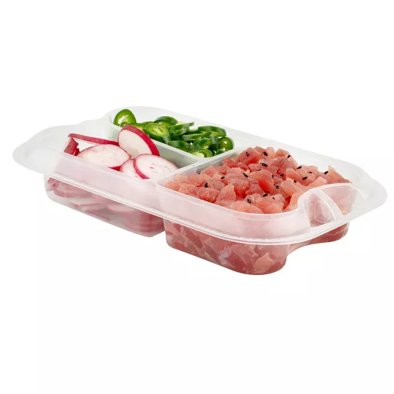 futura-17-oz-clear-plastic-3-compartment-insert-tray-fits-46-oz-container-microw Futura 17 oz Clear Plastic 3-Compartment Insert Tray – Fits 46 oz Container Microwavable – 100 count box