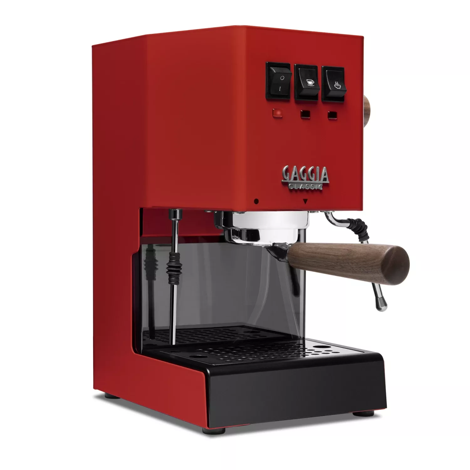 gaggia-classic-evo-pro-espresso-machine-in-cherry-red-with-walnut Gaggia Classic Evo Pro Espresso Machine In Cherry Red With Walnut