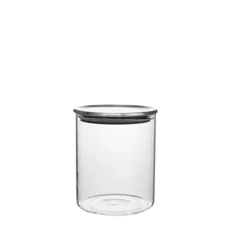 glass-canister-straight-side-silver-lid25oz Glass Canister Straight Side Silver Lid25oz.