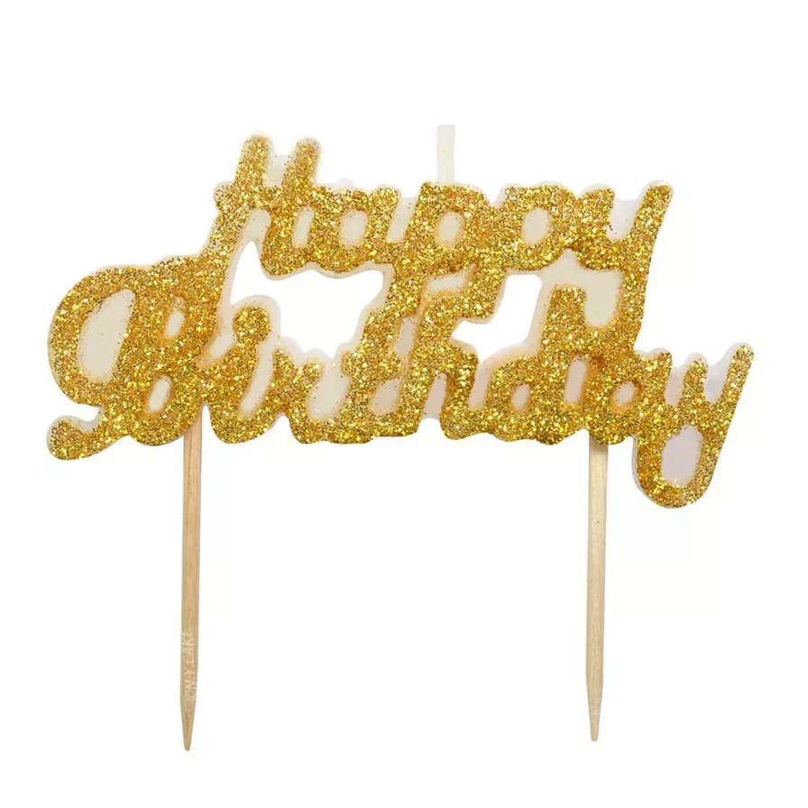 Glitter Happy Birthday Candle