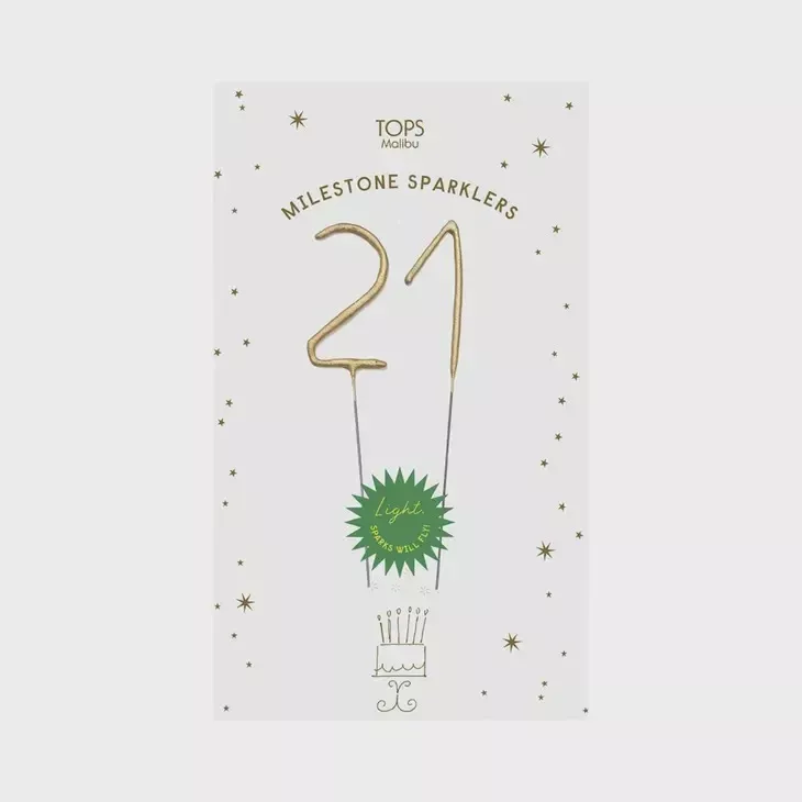 gold-21-sparkler-candle Gold 21 Sparkler Candle