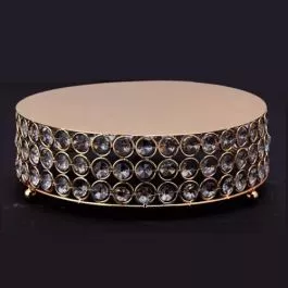 Gold Cake Stand with Prisms 10 inch