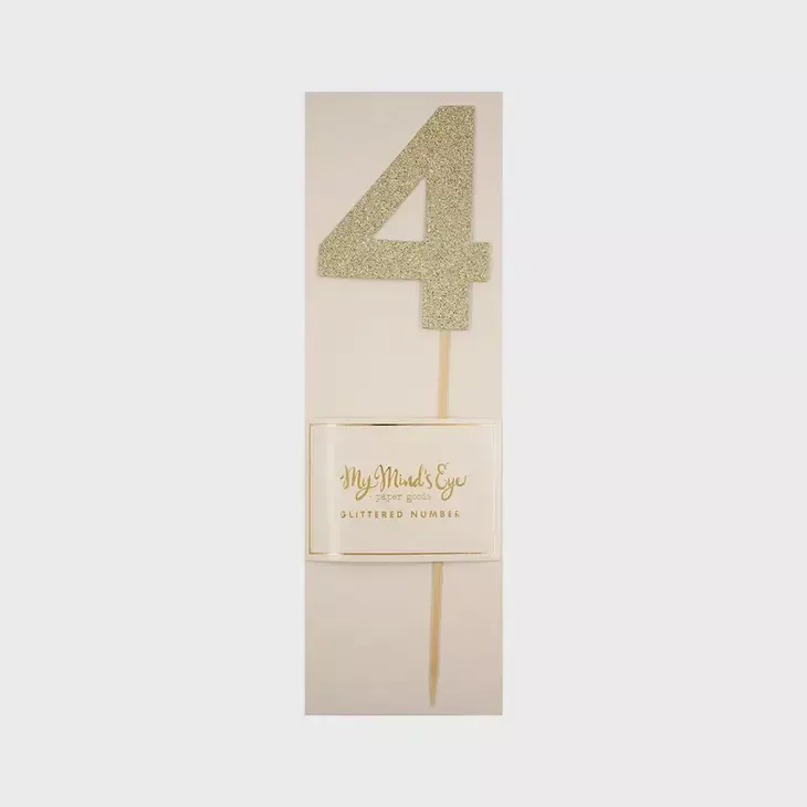 gold-glitter-cake-topper-number-4 Gold Glitter Cake Topper Number 4