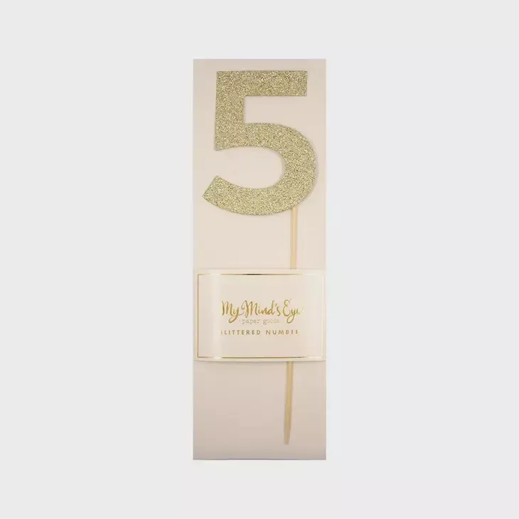 gold-glitter-cake-topper-number-5 Gold Glitter Cake Topper Number 5