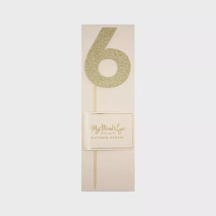 gold-glitter-cake-topper-number-6 Gold Glitter Cake Topper Number 6