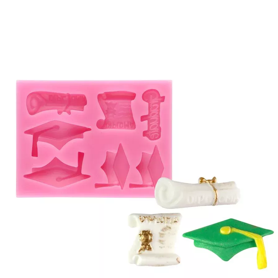 graduation-theme-silicone-mold-by-ny-cake Graduation Theme Silicone Mold by NY Cake