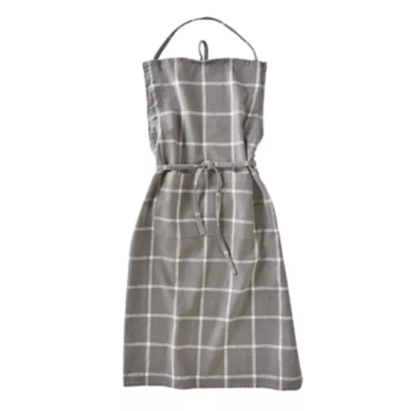 gray-classic-check-slub-apron Gray Classic Check Slub Apron