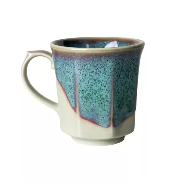 green-flow-reactive-glaze-porcelain-octagon-mug Green Flow Reactive Glaze Porcelain Octagon Mug