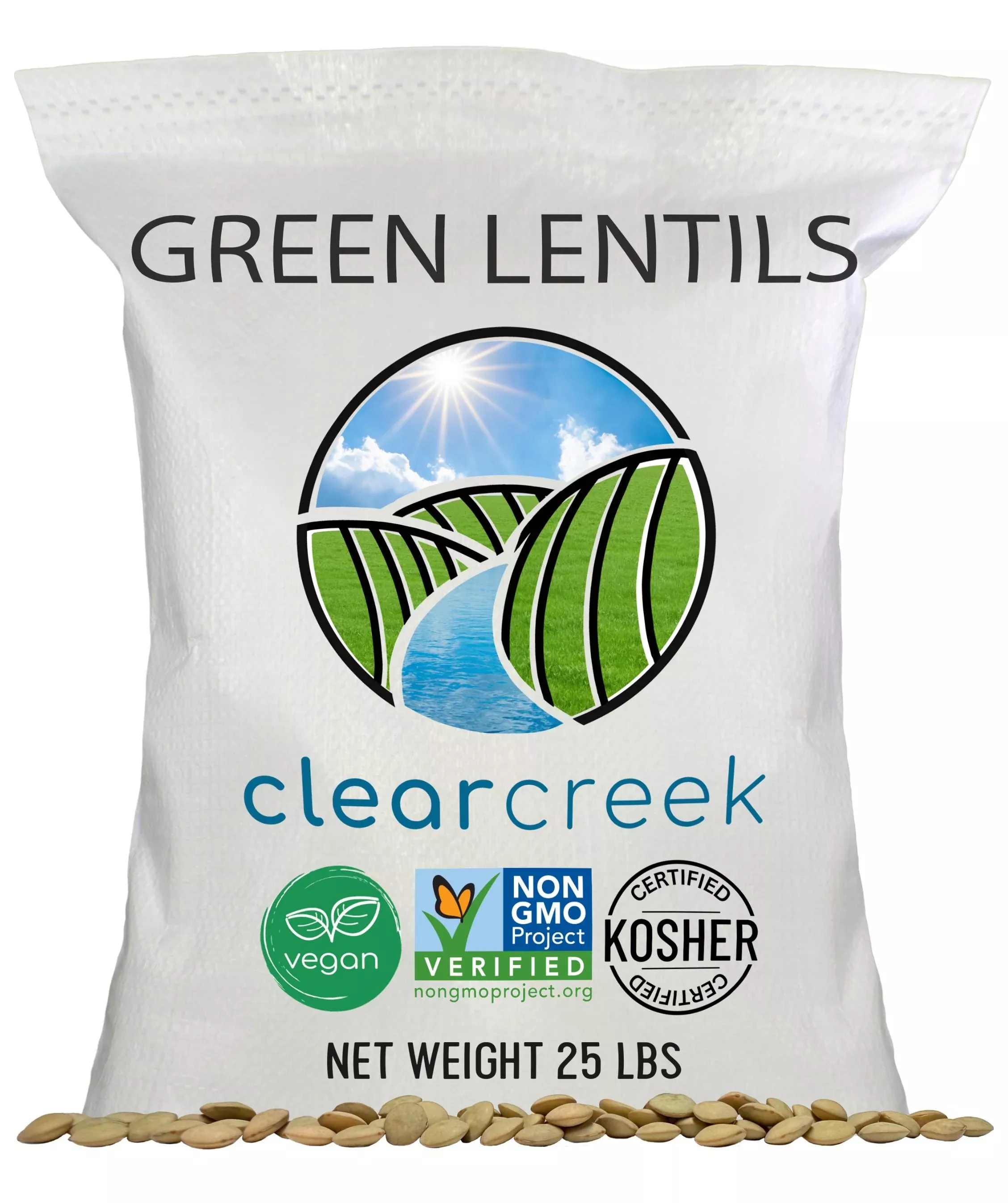 Green Lentils - 25 lb Bag